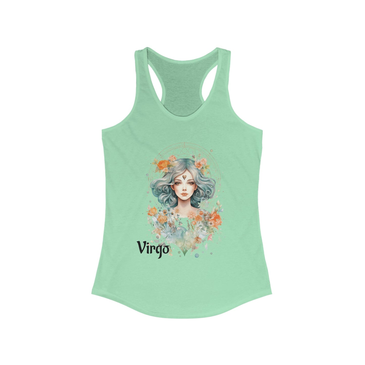 🌺 ♉ Floral VIRGO Watercolor Racerback Tank