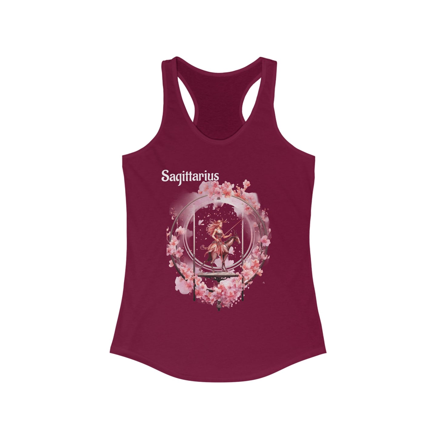 🌹 ♐ Floral SAGITTARIUS Watercolor Racerback Tank