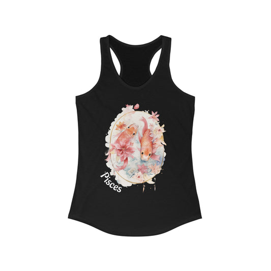 🌹 ♓  Floral PISCES Watercolor Racerback Tank