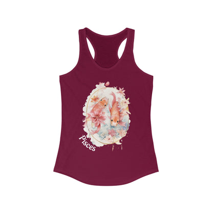 🌹 ♓  Floral PISCES Watercolor Racerback Tank