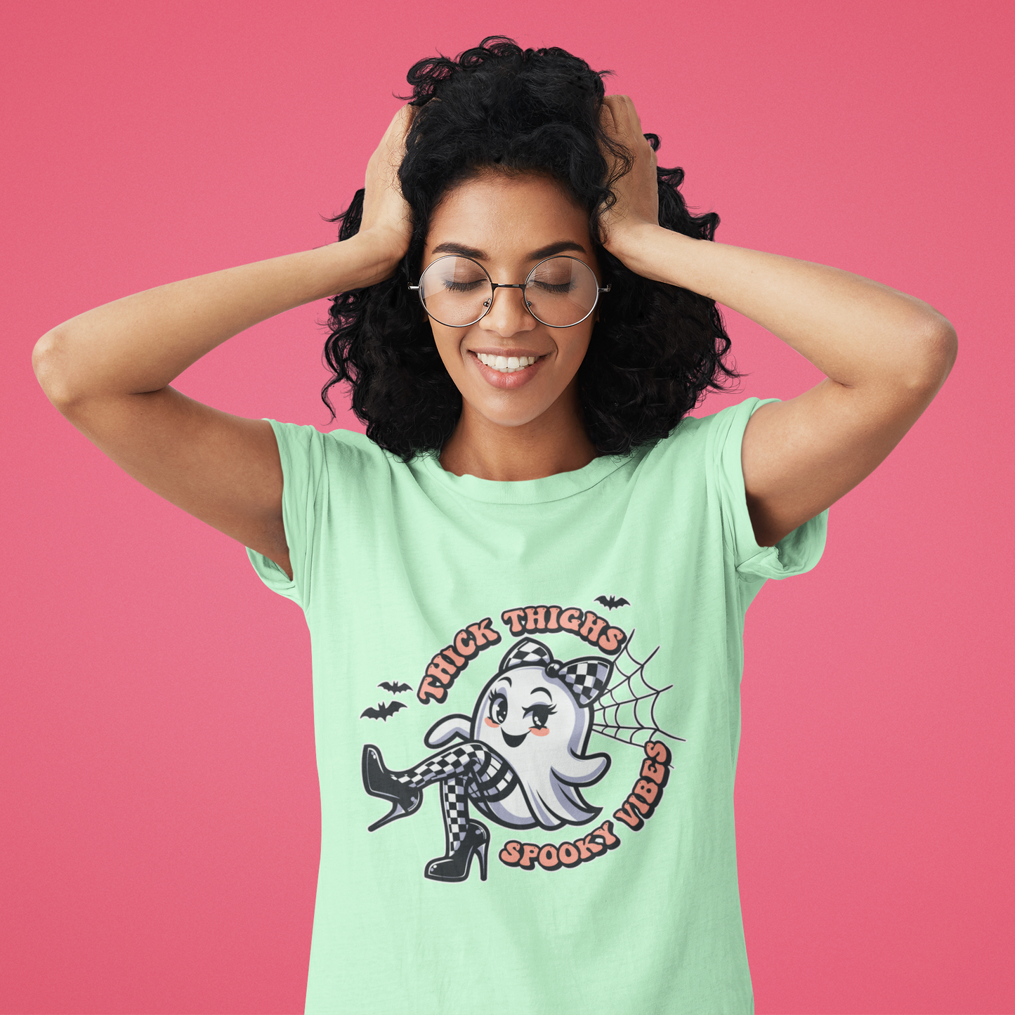 Thick Thighs Spooky Vibes - Unisex Softstyle Shirt for the Soft Spookster