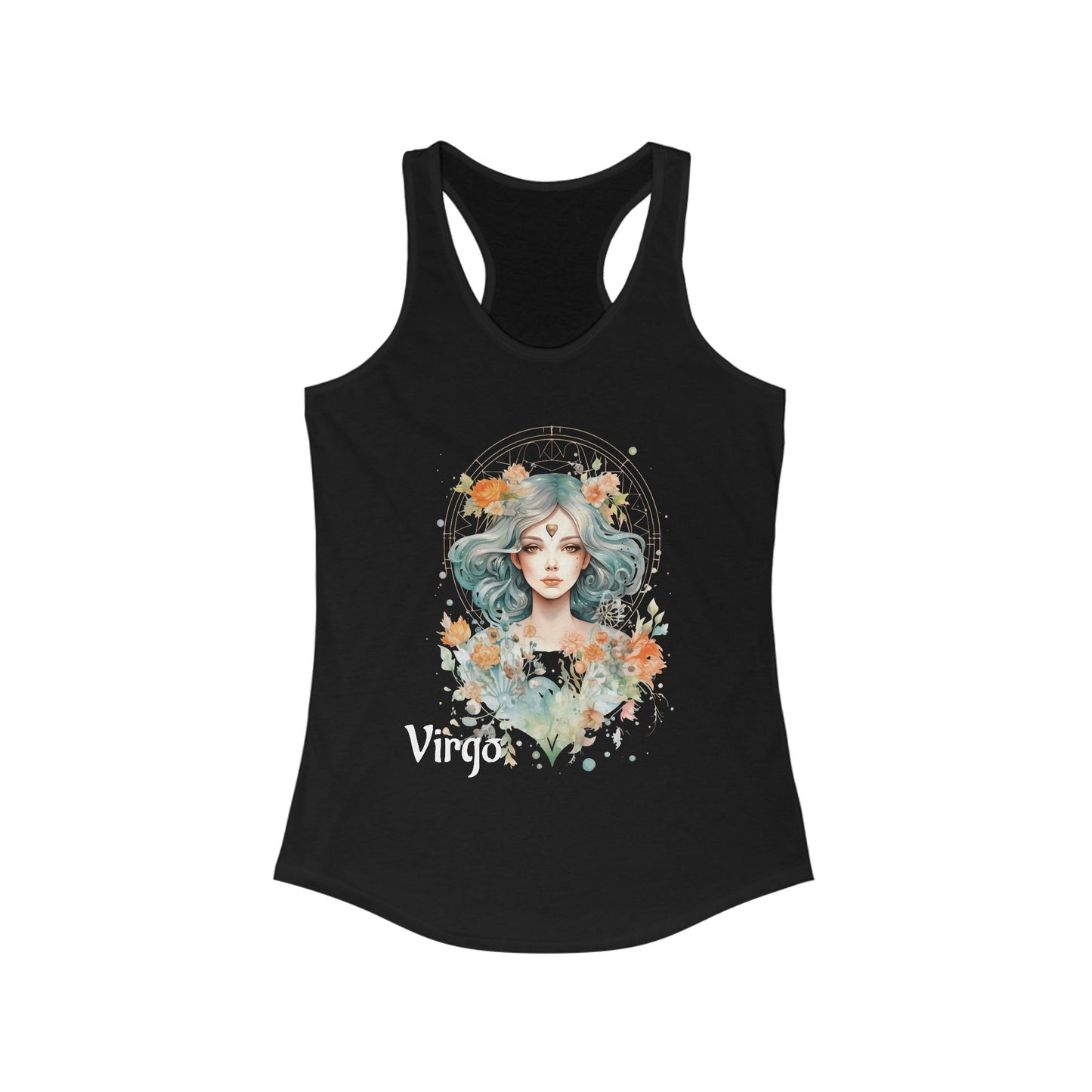 🌺 ♉ Floral VIRGO Watercolor Racerback Tank