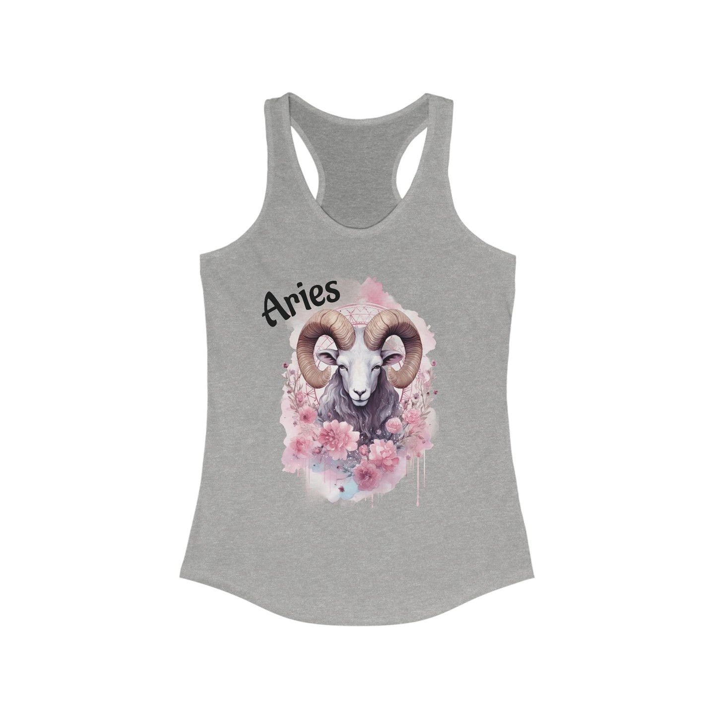 🌸♈ Floral Aries Watercolor Racerback Tank