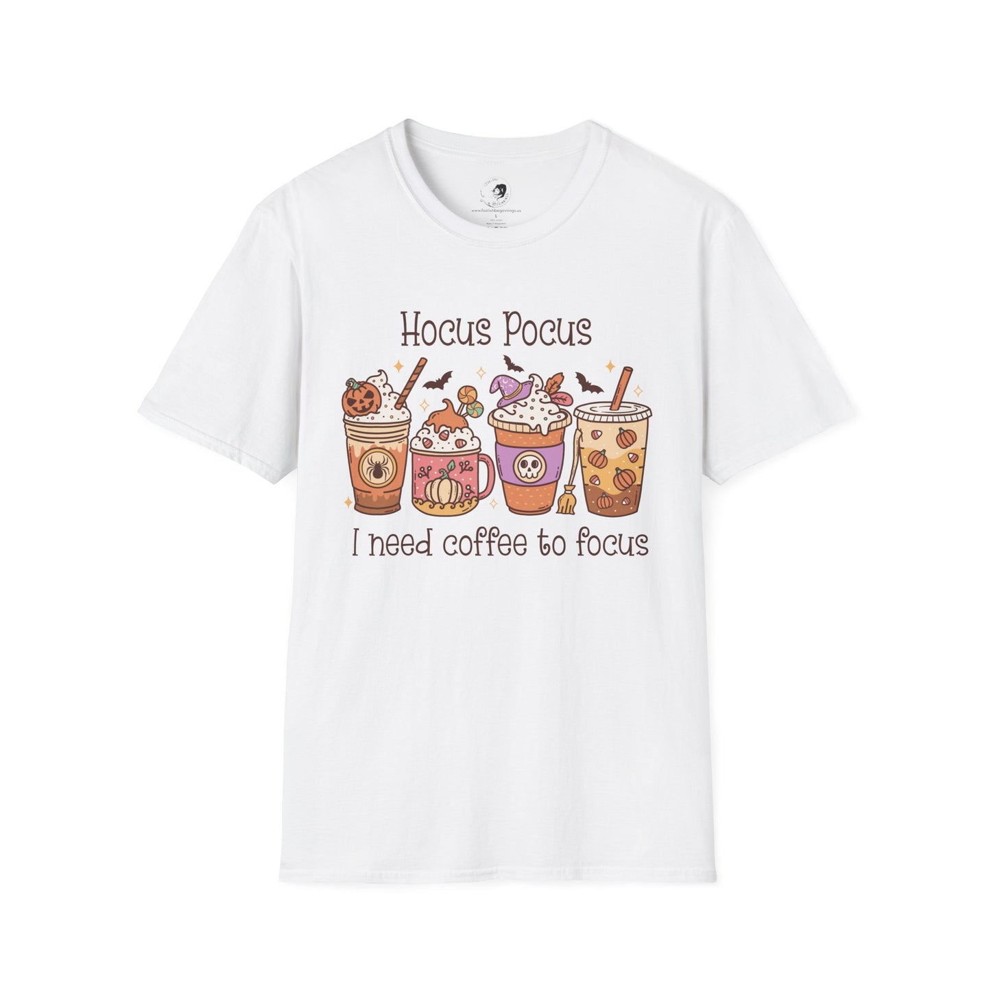 Hocus Pocus I Need COFFEE To Focus - Unisex Softstyle Shirt for the Soft Spookster
