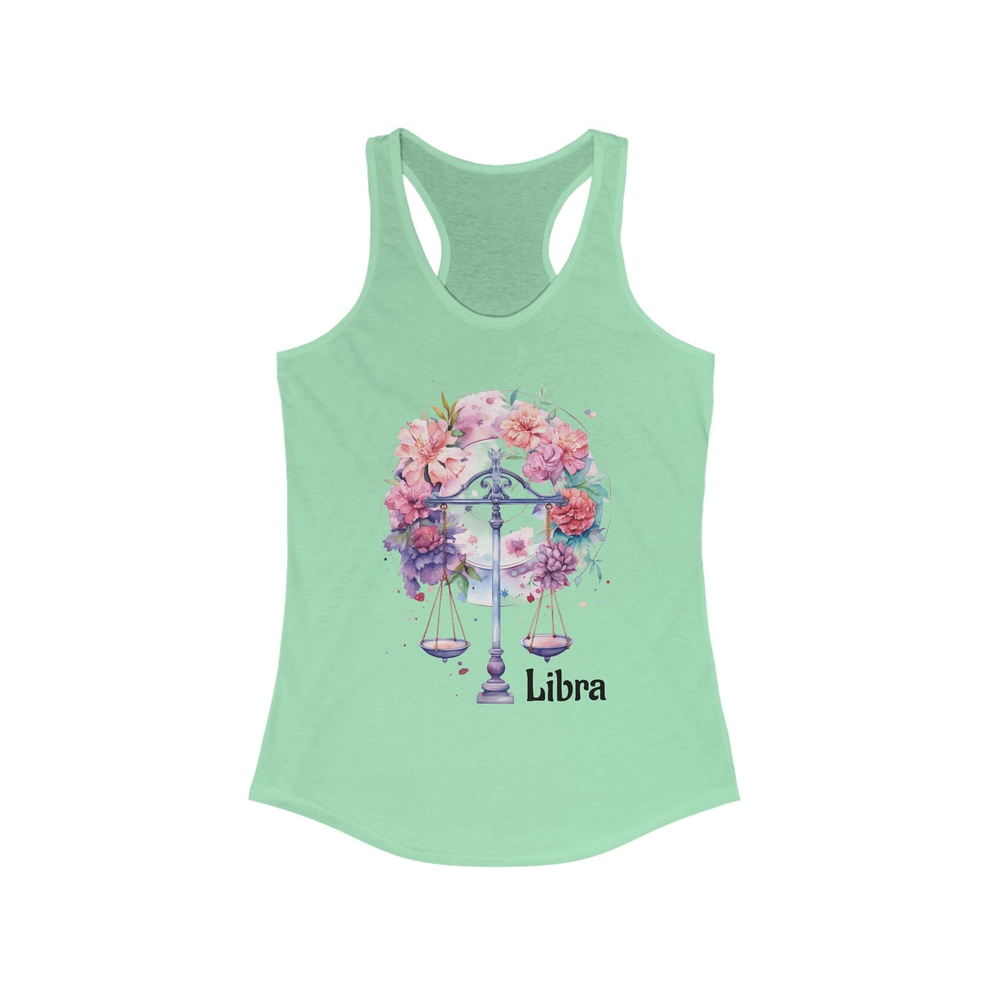 🌻  ♎  Floral LIBRA Watercolor Racerback Tank