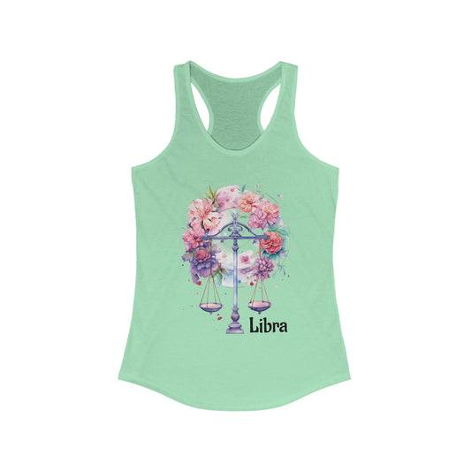 🌻  ♎  Floral LIBRA Watercolor Racerback Tank
