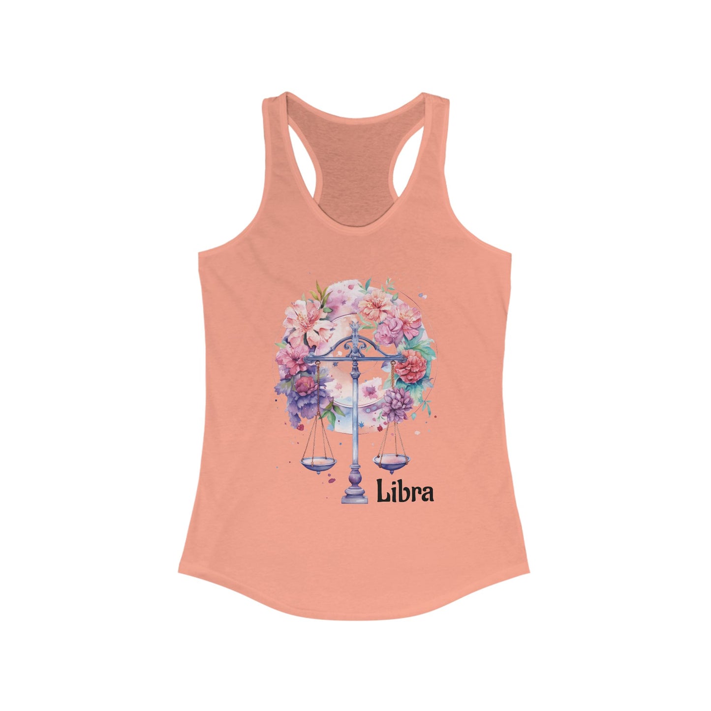 🌻  ♎  Floral LIBRA Watercolor Racerback Tank