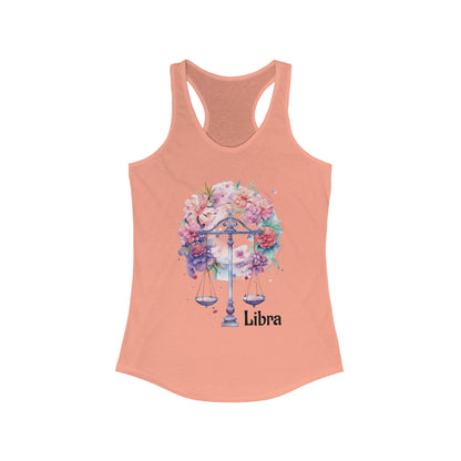 🌻  ♎  Floral LIBRA Watercolor Racerback Tank