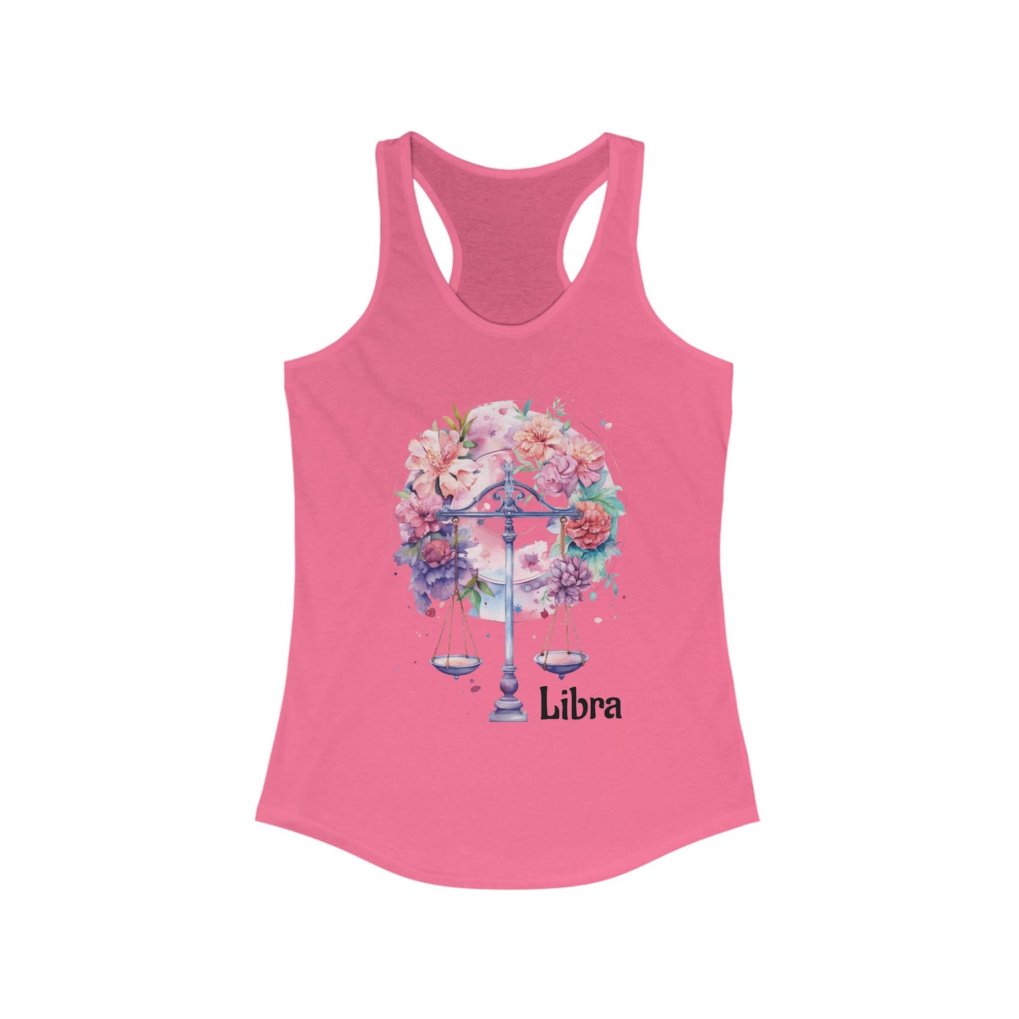 🌻  ♎  Floral LIBRA Watercolor Racerback Tank