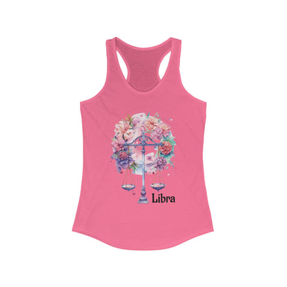 🌻  ♎  Floral LIBRA Watercolor Racerback Tank
