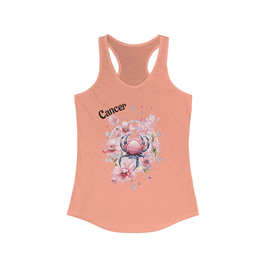 🌼♋  Floral CANCER Watercolor Racerback Tank