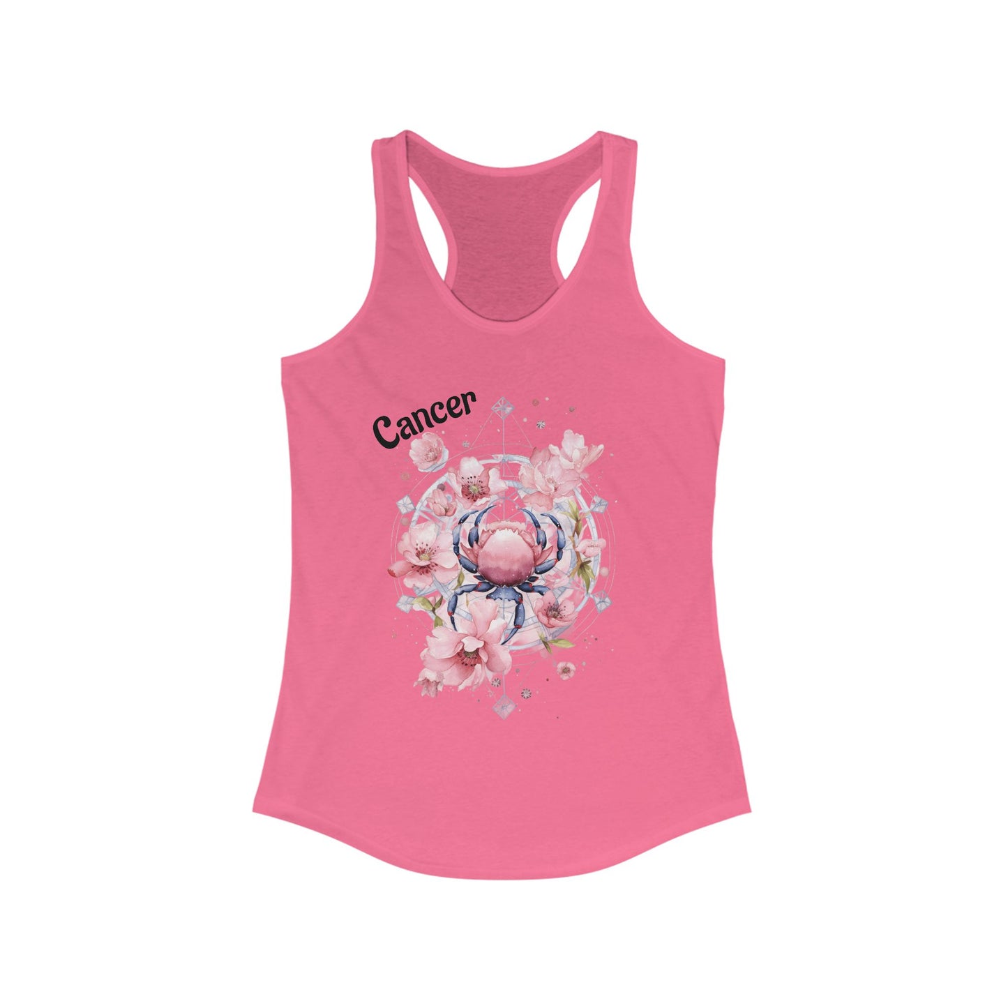 🌼♋  Floral CANCER Watercolor Racerback Tank