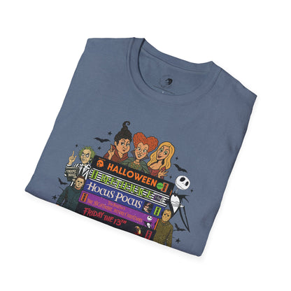 Retro 90's Halloween VHS Tapes  - Unisex Softstyle Shirt