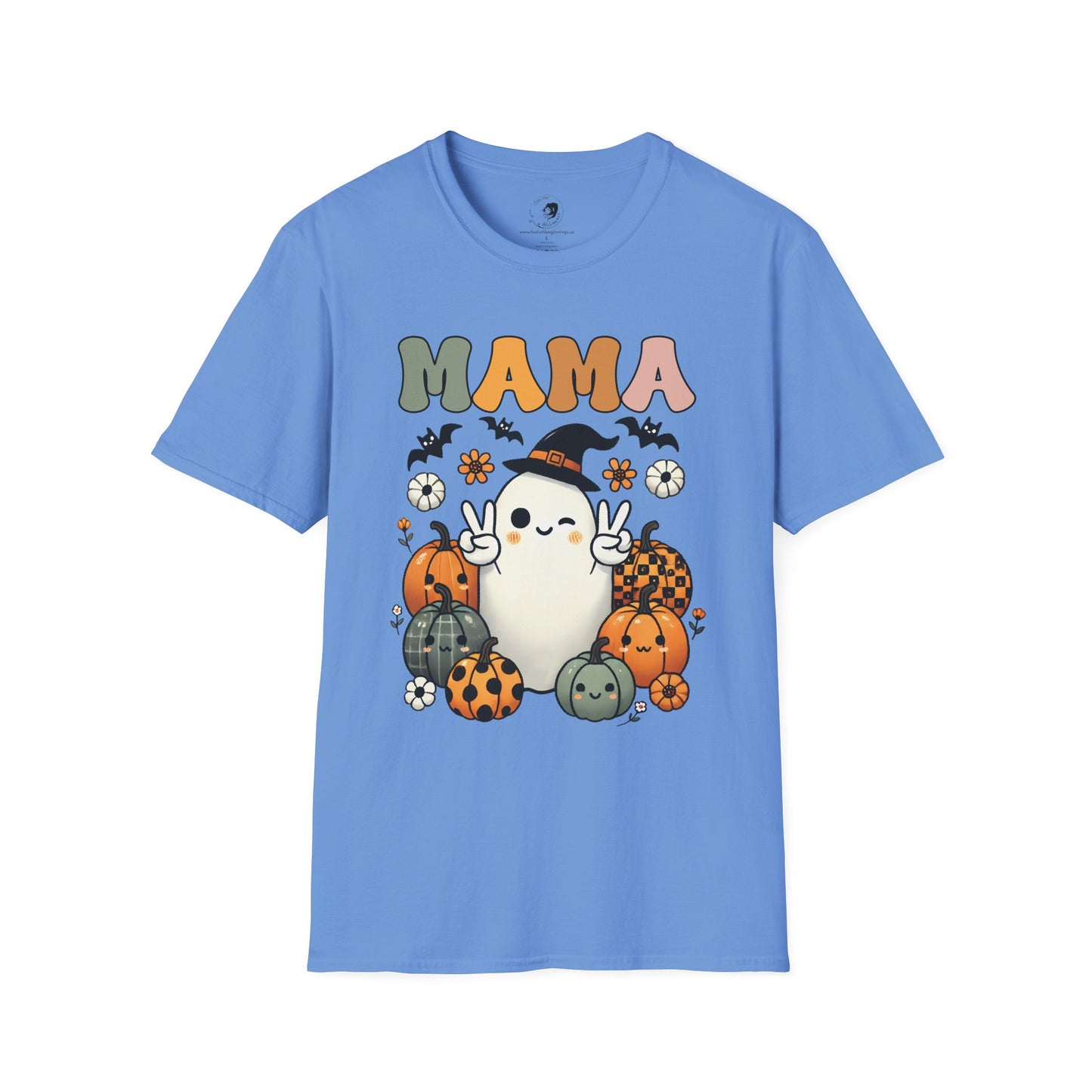 Mama with Ghost and Pumpkins - Mama Dearest Collection Unisex Softstyle Shirt