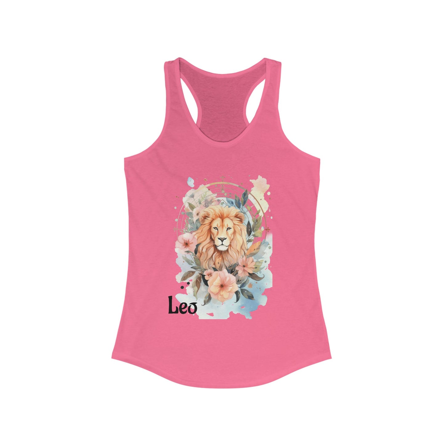 🌸♌ Floral LEO Watercolor Racerback Tank