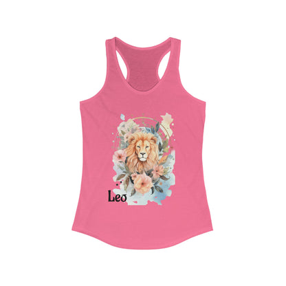 🌸♌ Floral LEO Watercolor Racerback Tank
