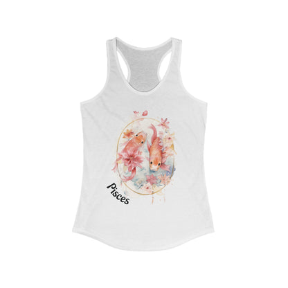 🌹 ♓  Floral PISCES Watercolor Racerback Tank