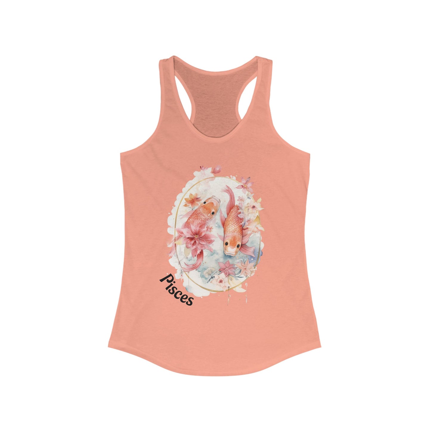 🌹 ♓  Floral PISCES Watercolor Racerback Tank