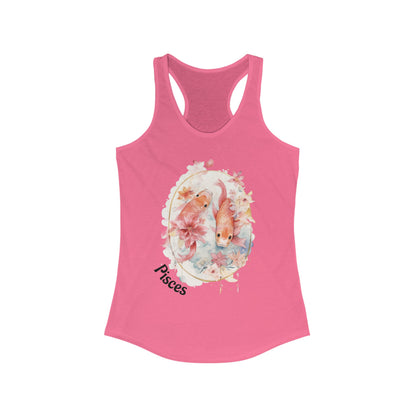 🌹 ♓  Floral PISCES Watercolor Racerback Tank