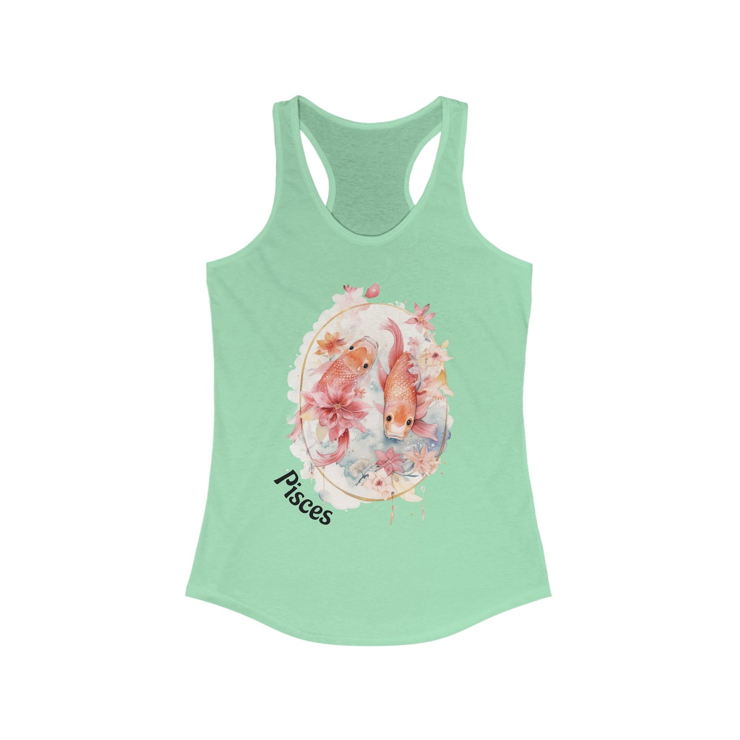 🌹 ♓  Floral PISCES Watercolor Racerback Tank