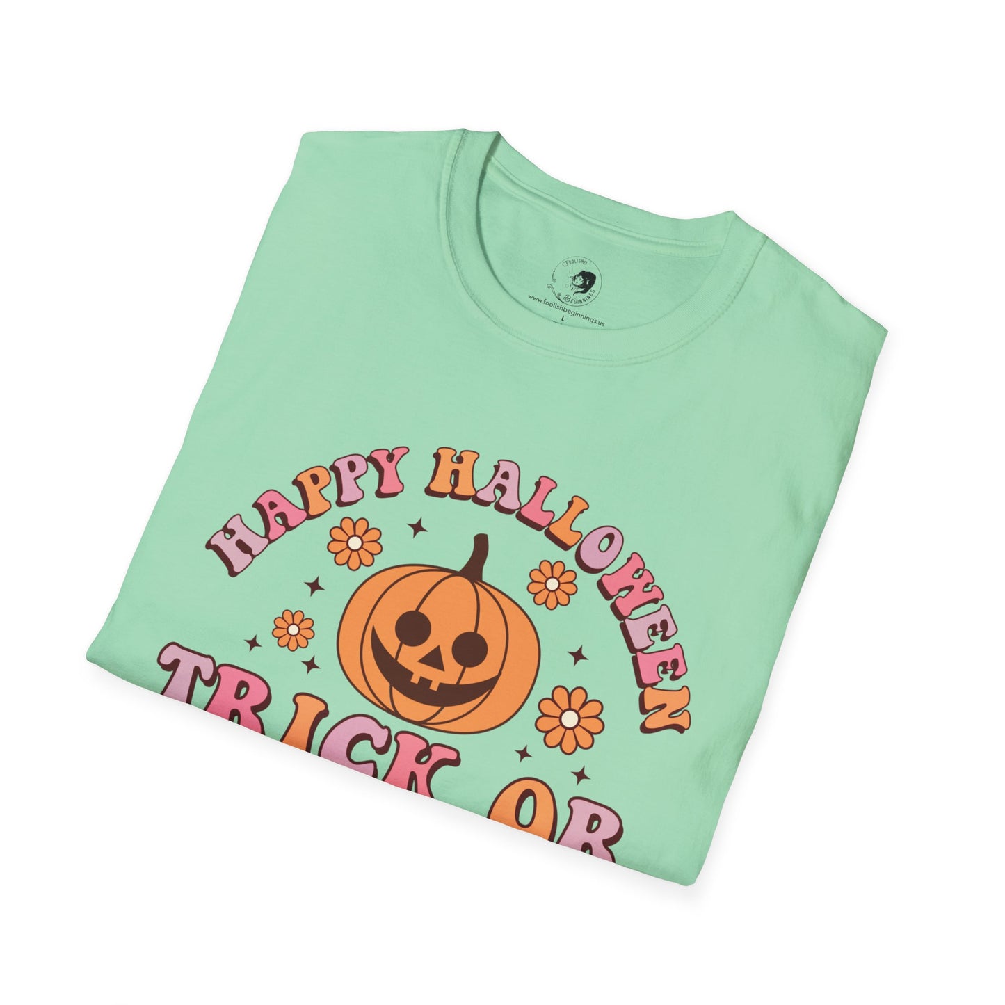Happy Halloween! Trick or Treat - Unisex Softstyle Shirt for the Soft Spookster