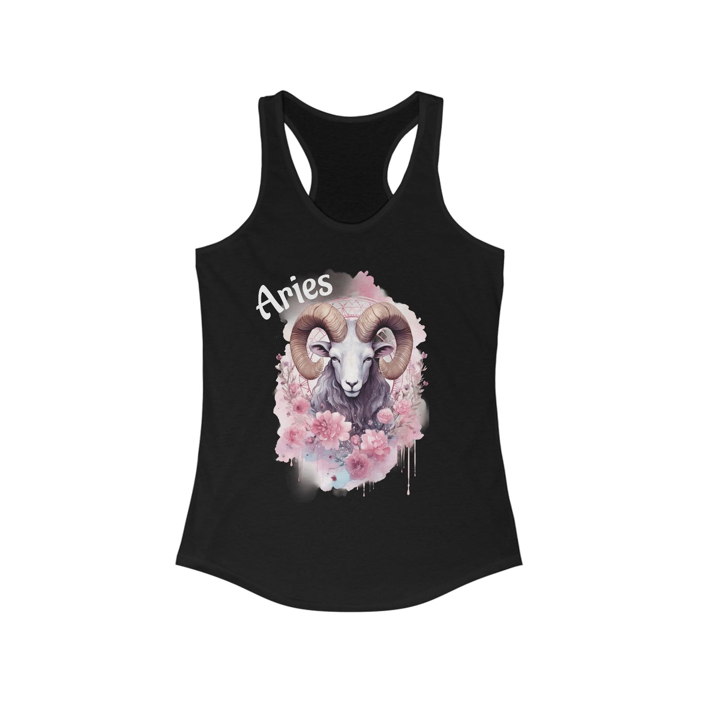 🌸♈ Floral Aries Watercolor Racerback Tank