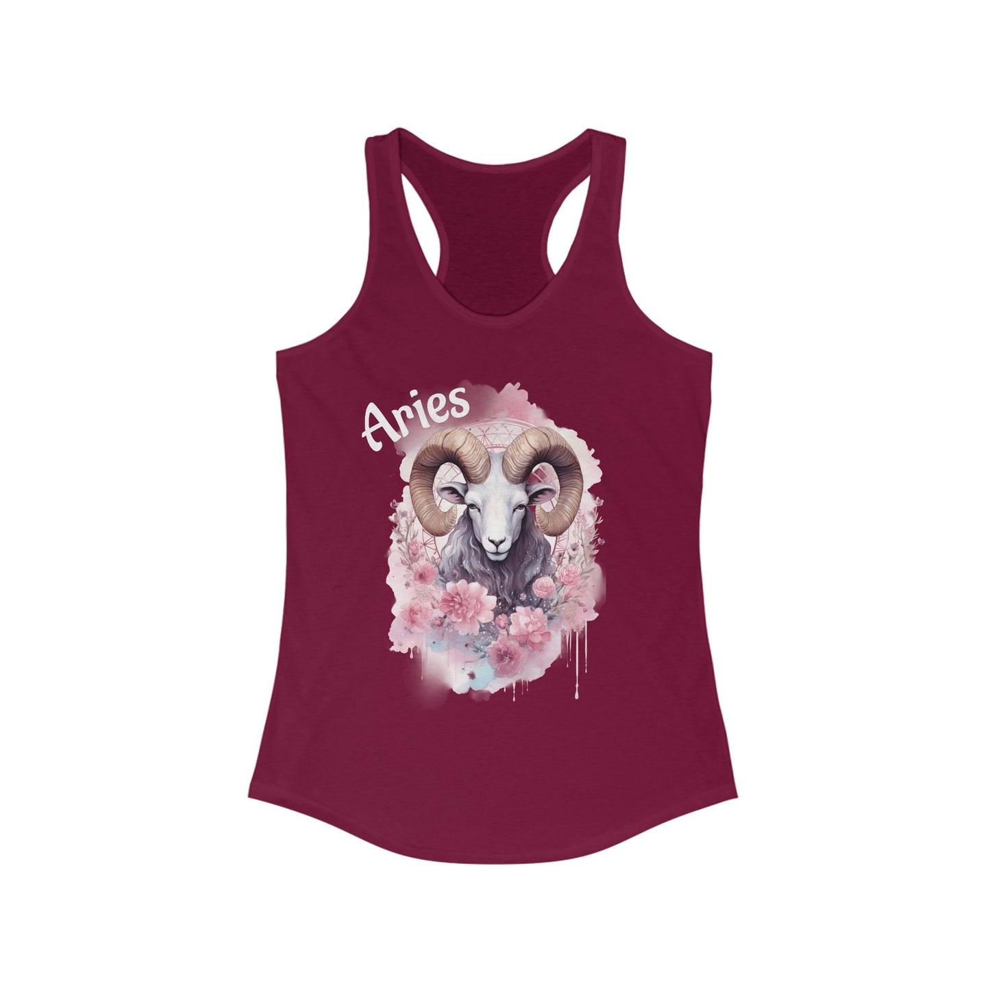 🌸♈ Floral Aries Watercolor Racerback Tank