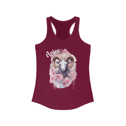 🌸♈ Floral Aries Watercolor Racerback Tank