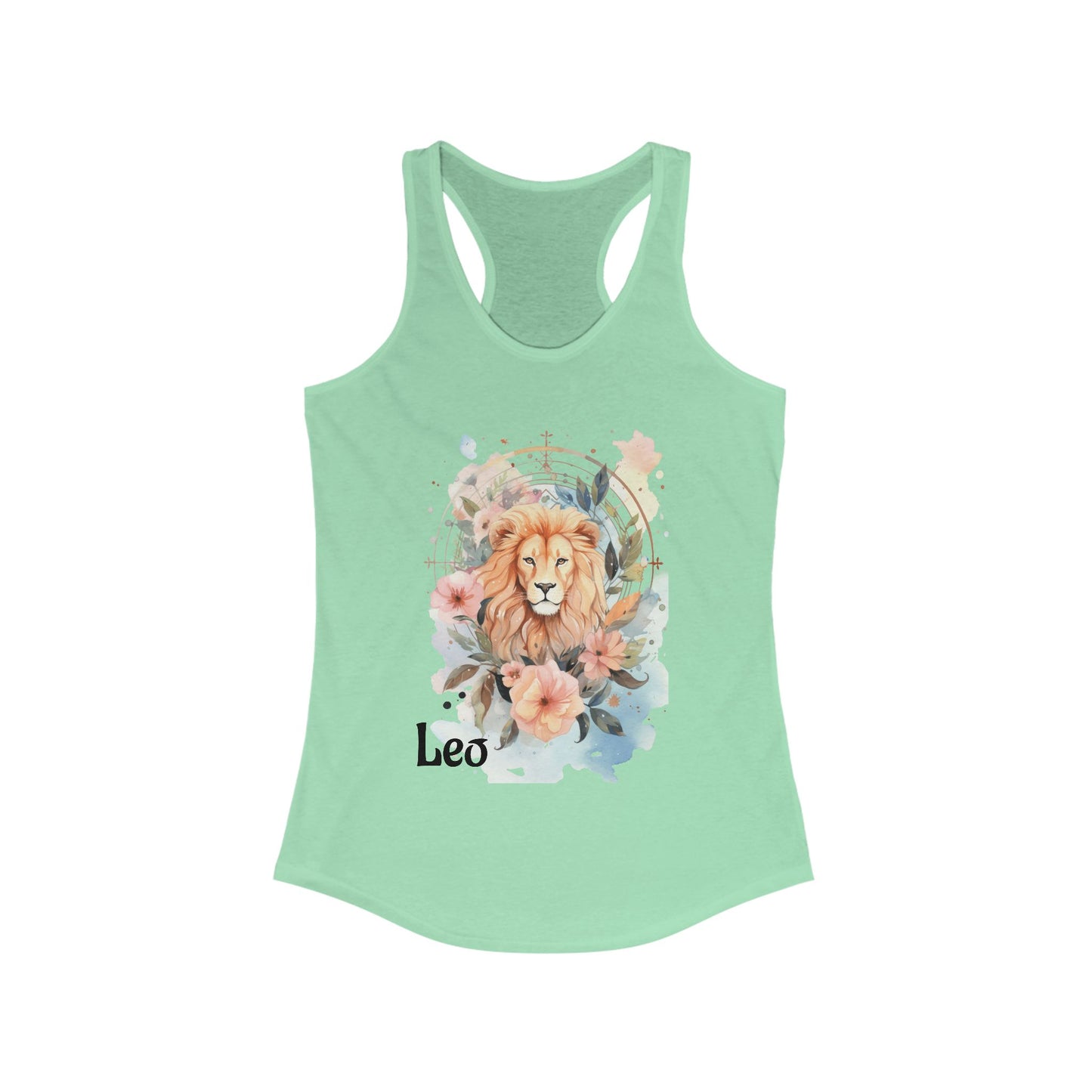 🌸♌ Floral LEO Watercolor Racerback Tank