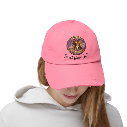 Unisex Distressed Cap - Foolish Beginnings "Trust Your Gut" Vintage Style