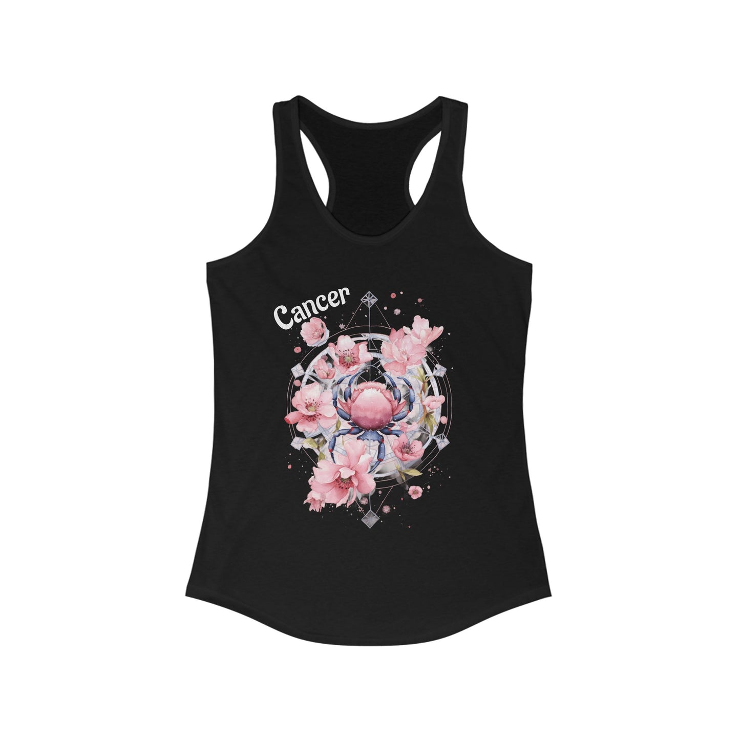 🌼♋  Floral CANCER Watercolor Racerback Tank