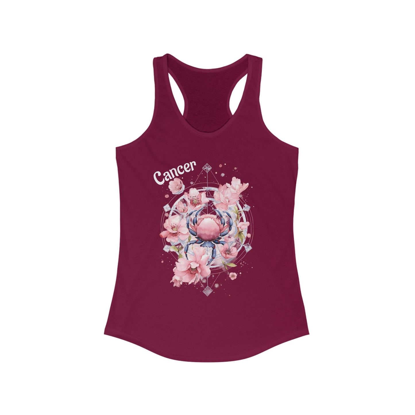 🌼♋  Floral CANCER Watercolor Racerback Tank