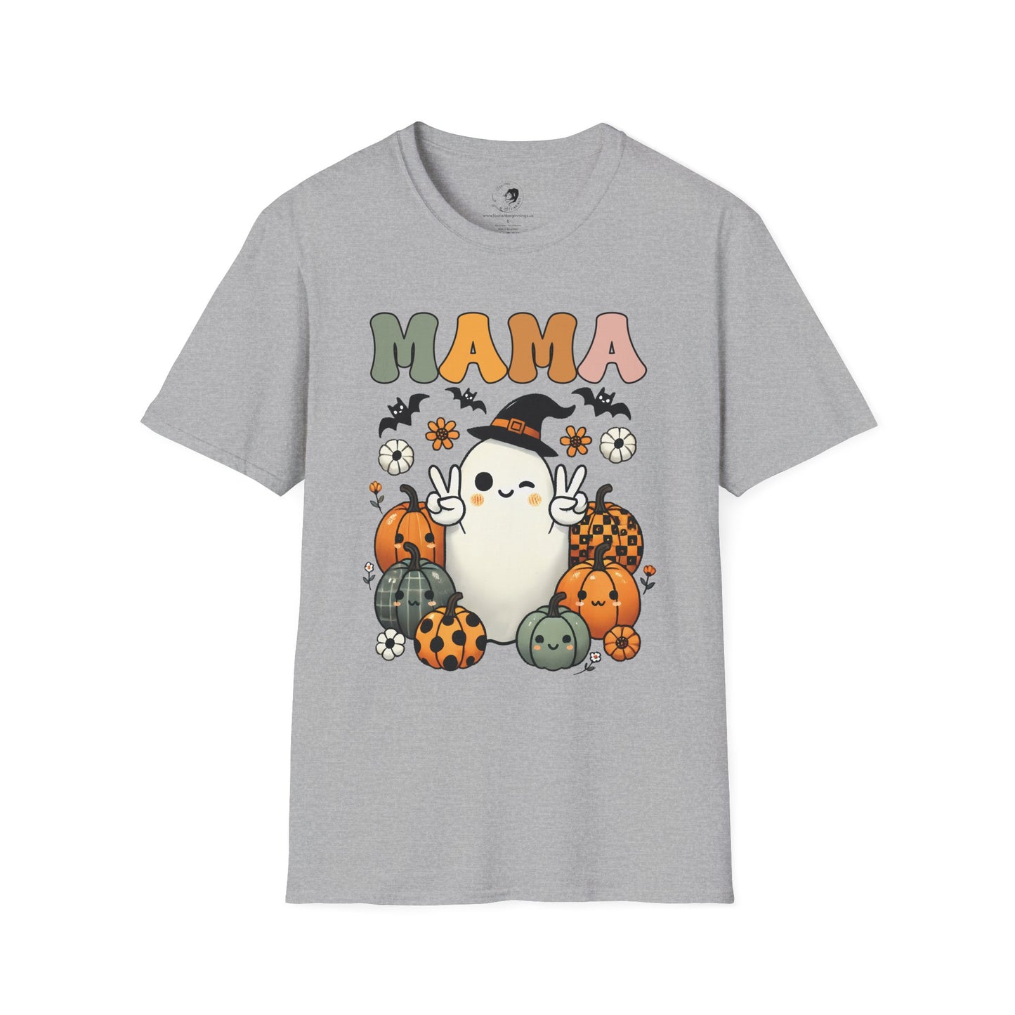 Mama with Ghost and Pumpkins - Mama Dearest Collection Unisex Softstyle Shirt