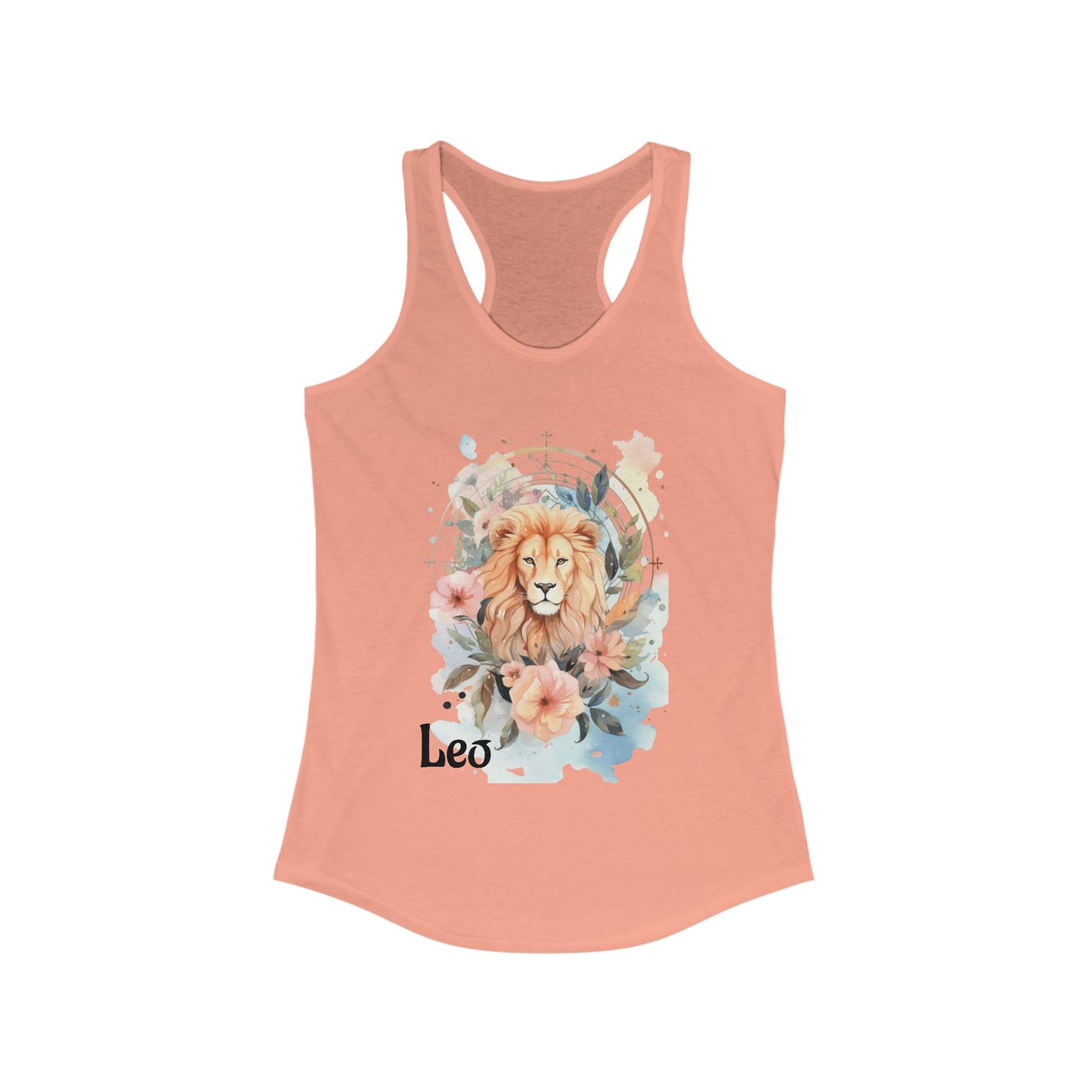 🌸♌ Floral LEO Watercolor Racerback Tank