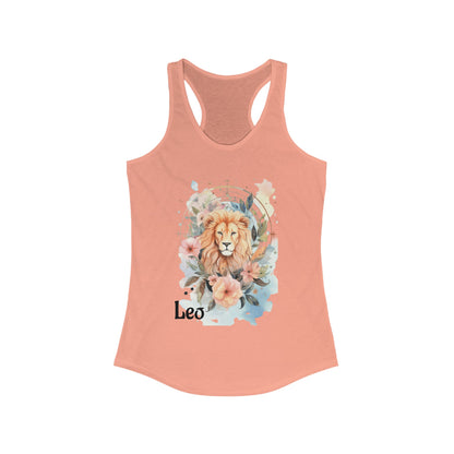 🌸♌ Floral LEO Watercolor Racerback Tank