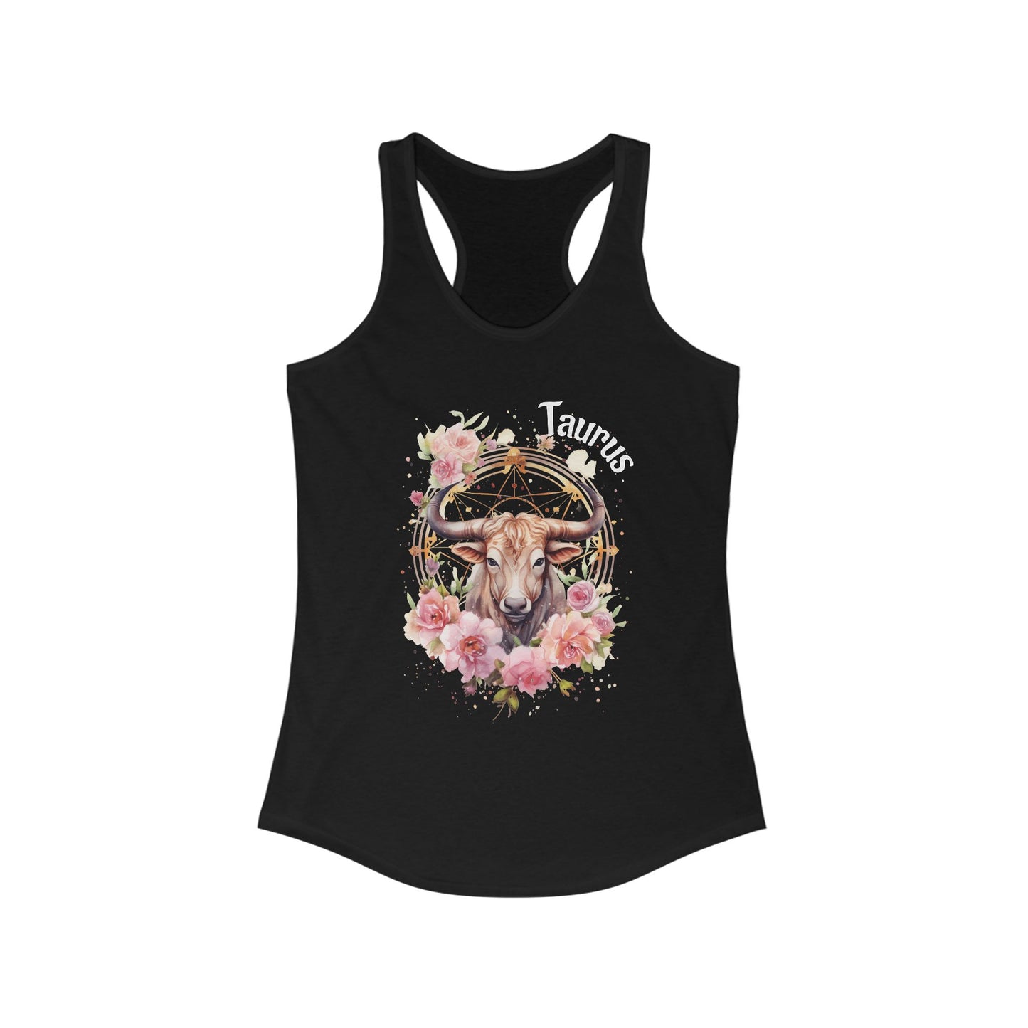 🌺 ♉ Floral TAURUS Watercolor Racerback Tank