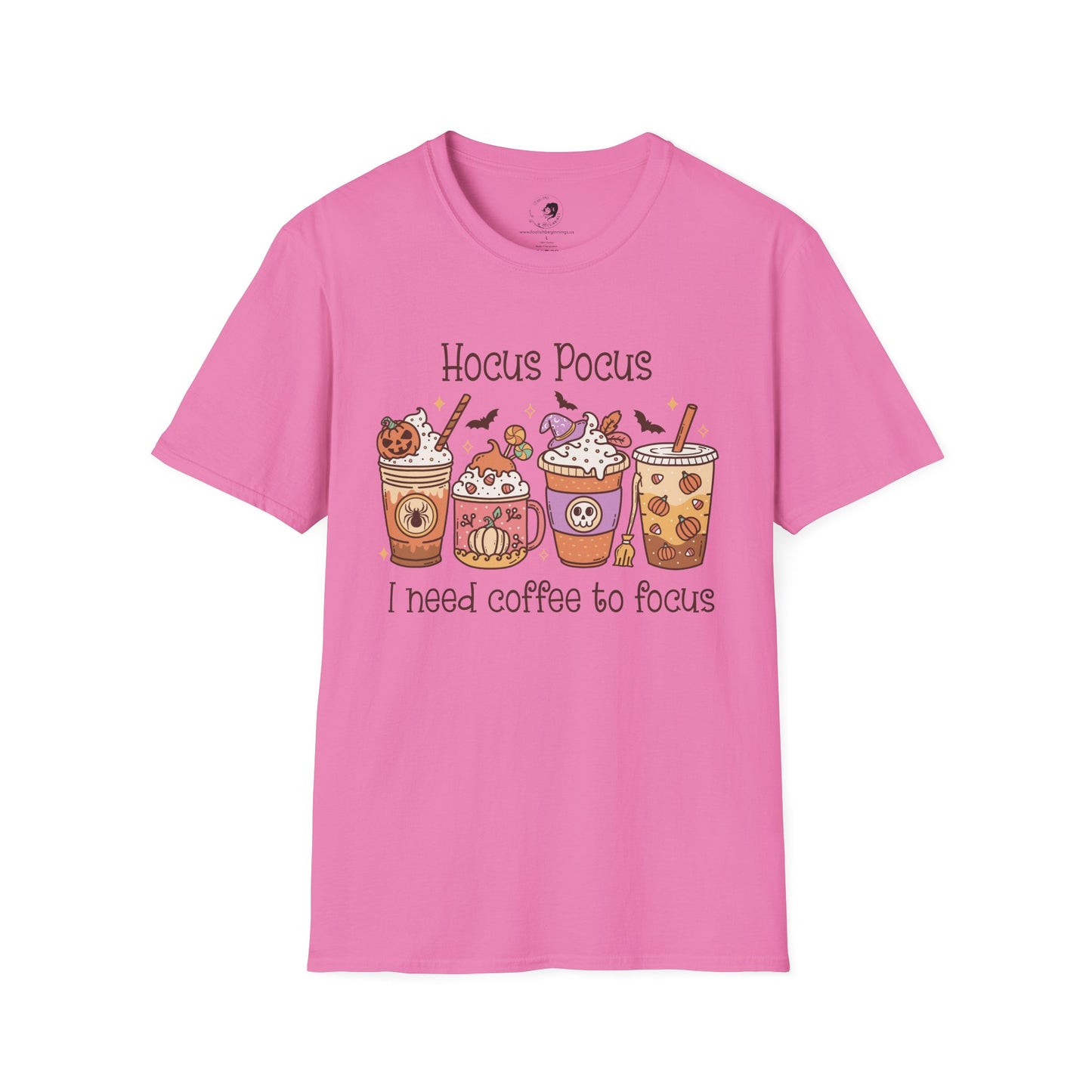 Hocus Pocus I Need COFFEE To Focus - Unisex Softstyle Shirt for the Soft Spookster