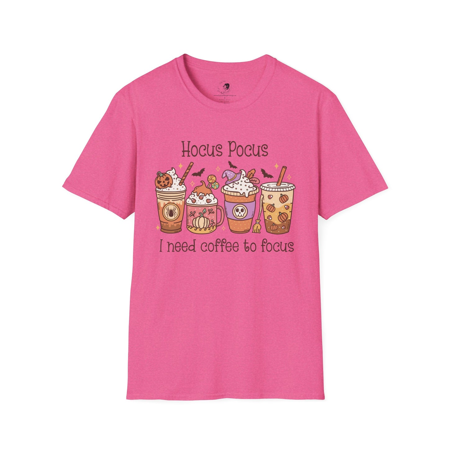 Hocus Pocus I Need COFFEE To Focus - Unisex Softstyle Shirt for the Soft Spookster