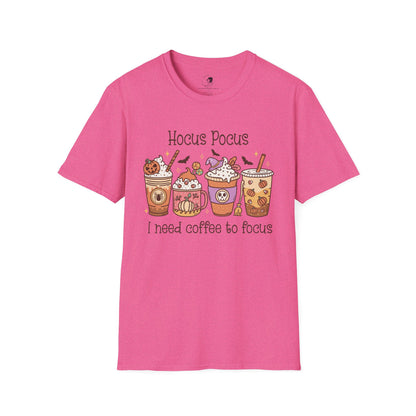 Hocus Pocus I Need COFFEE To Focus - Unisex Softstyle Shirt for the Soft Spookster