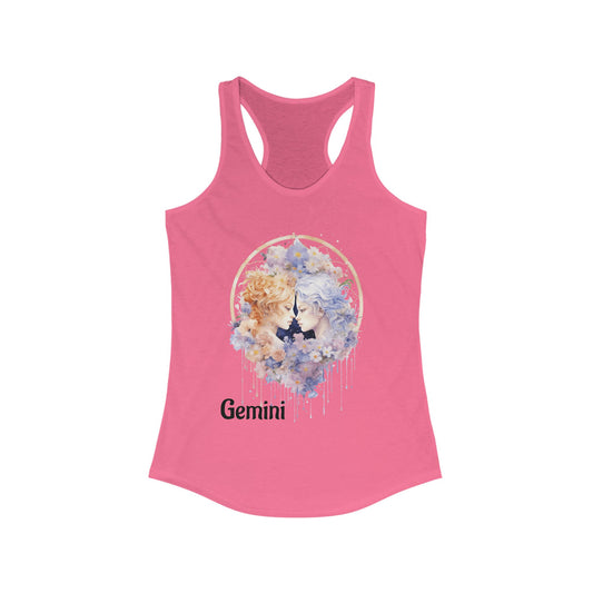 🌼 ♊  Floral GEMINI Watercolor Racerback Tank