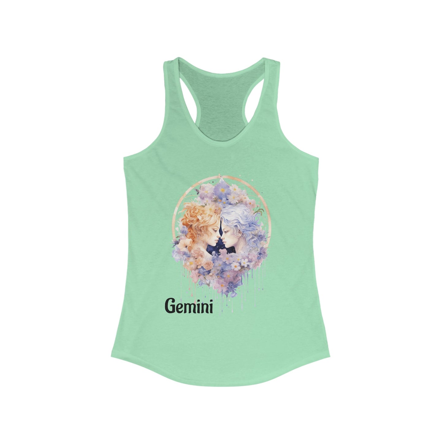 🌼 ♊  Floral GEMINI Watercolor Racerback Tank