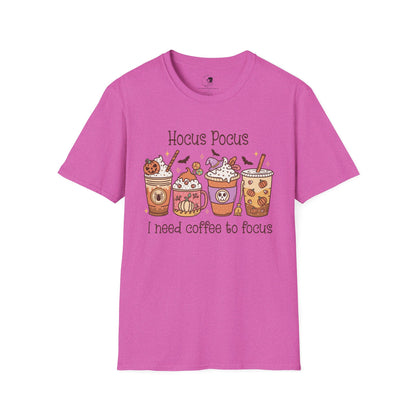 Hocus Pocus I Need COFFEE To Focus - Unisex Softstyle Shirt for the Soft Spookster