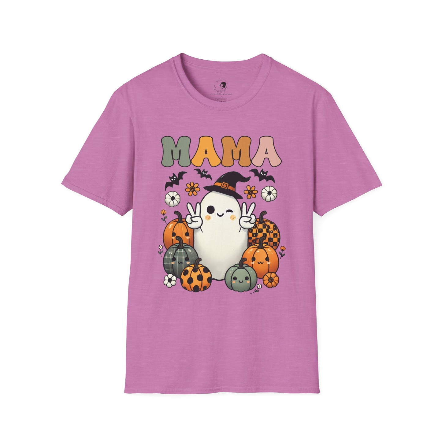 Mama with Ghost and Pumpkins - Mama Dearest Collection Unisex Softstyle Shirt