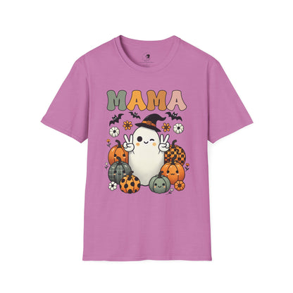 Mama with Ghost and Pumpkins - Mama Dearest Collection Unisex Softstyle Shirt