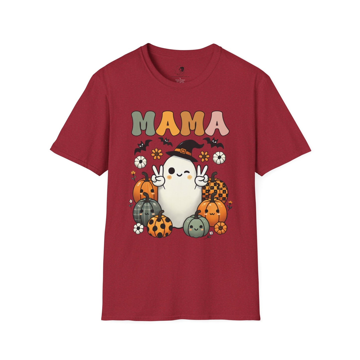 Mama with Ghost and Pumpkins - Mama Dearest Collection Unisex Softstyle Shirt