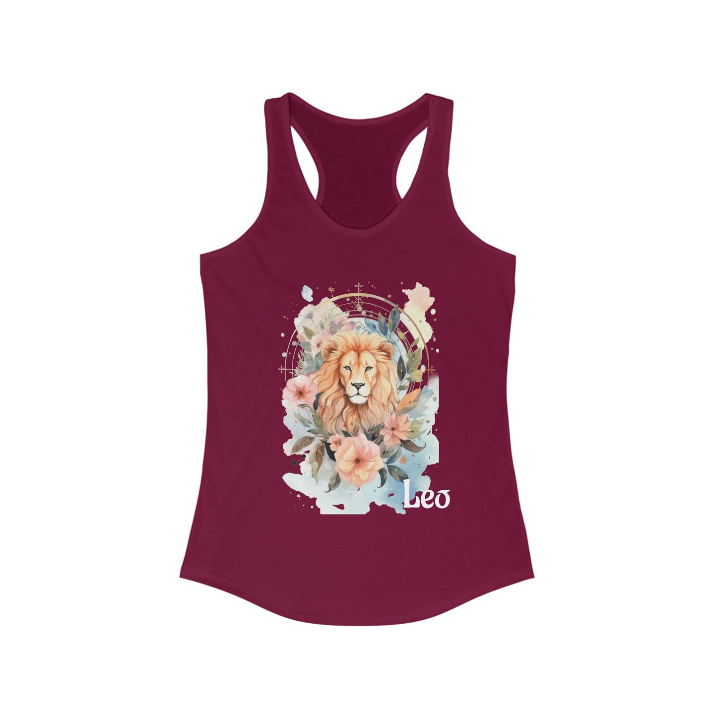 🌸♌ Floral LEO Watercolor Racerback Tank