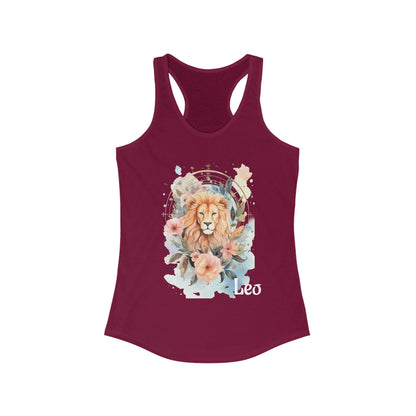 🌸♌ Floral LEO Watercolor Racerback Tank