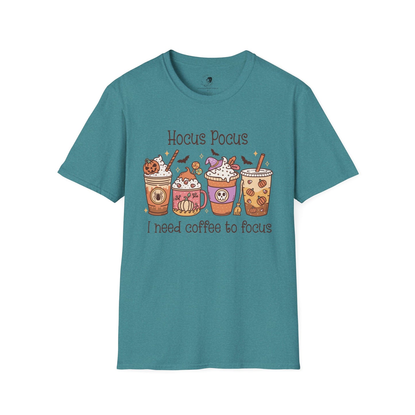 Hocus Pocus I Need COFFEE To Focus - Unisex Softstyle Shirt for the Soft Spookster