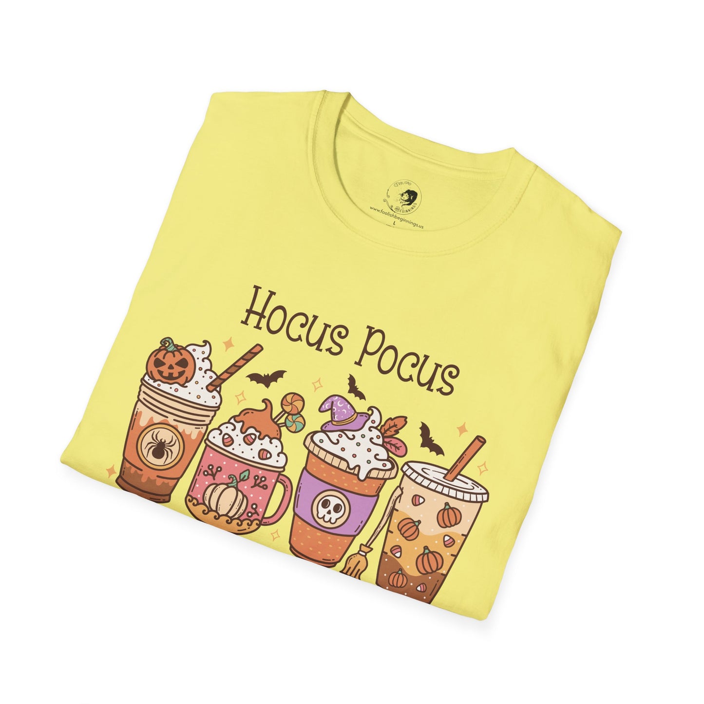 Hocus Pocus I Need COFFEE To Focus - Unisex Softstyle Shirt for the Soft Spookster
