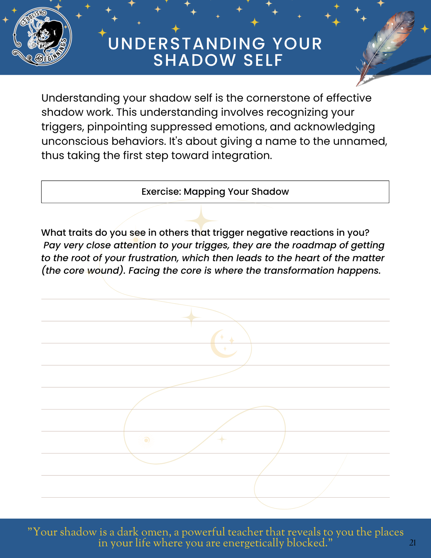 The Shadow Work Workbook Digital PDF File